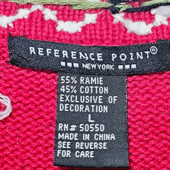 Vintage Reference Point Ugly Christmas Sweater Womens Size L Ornaments Holidays - Picture 5 of 6